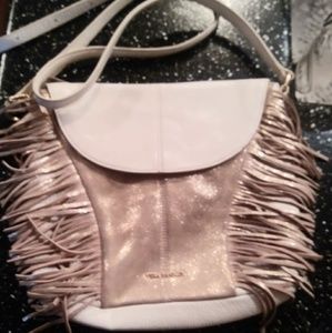 Vera Bradley Fringed Meredith Crossbody White